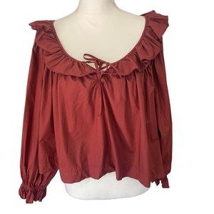 Doen Jules Mahogany Blouse Size Large